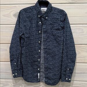 Goodfellow & Co Navy Patterned Button Down Shirt